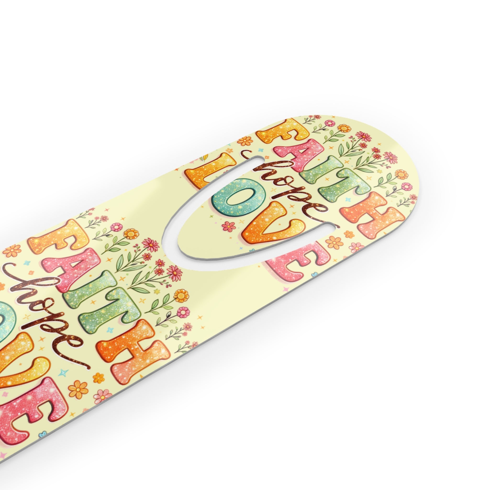 Faith Hope Love Floral Bookmark — Inspirational Metal Corner Bookmark