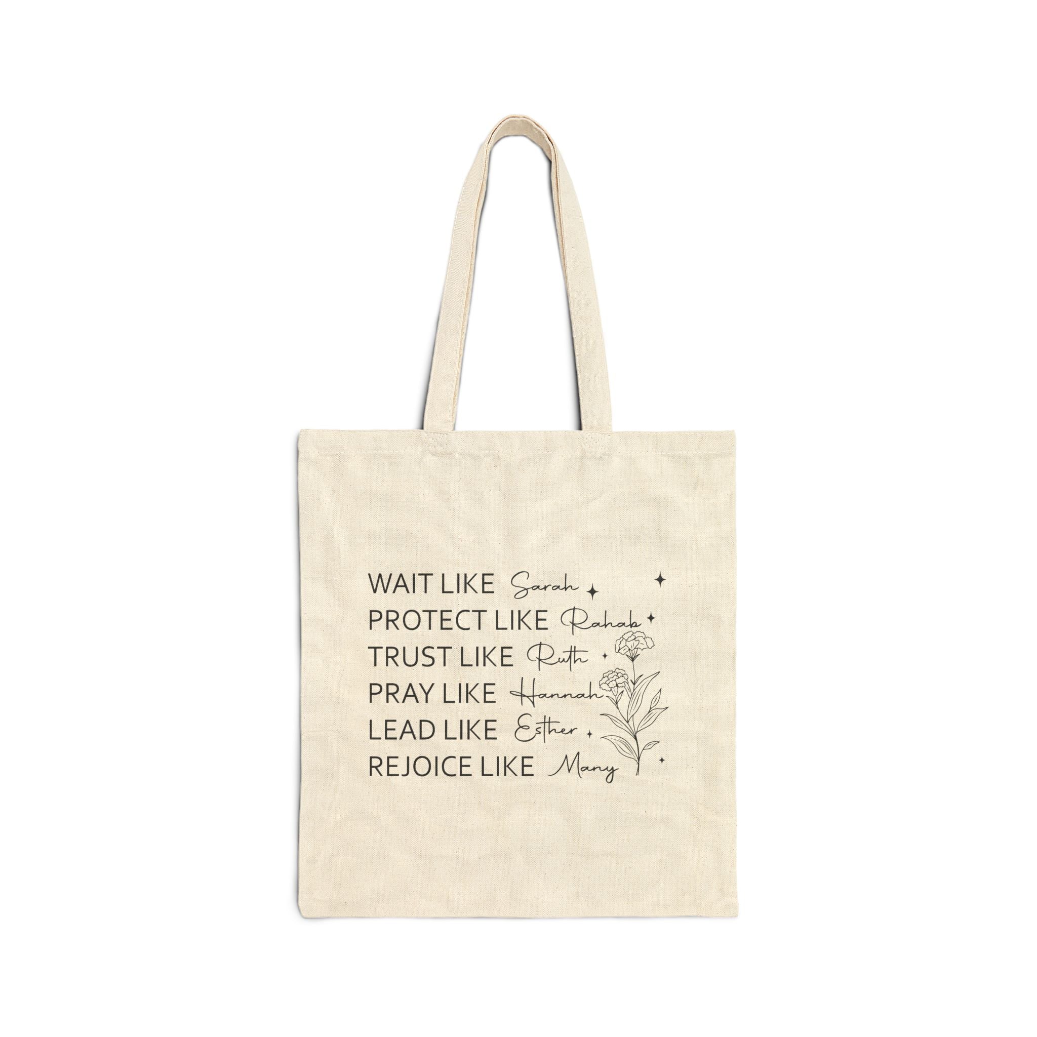 Scriptural Encouragement Tote Bag | Faith Verse Floral Design