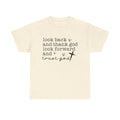 Look Back and Thank God tee | Faith Christian Shirt with Cross Typography