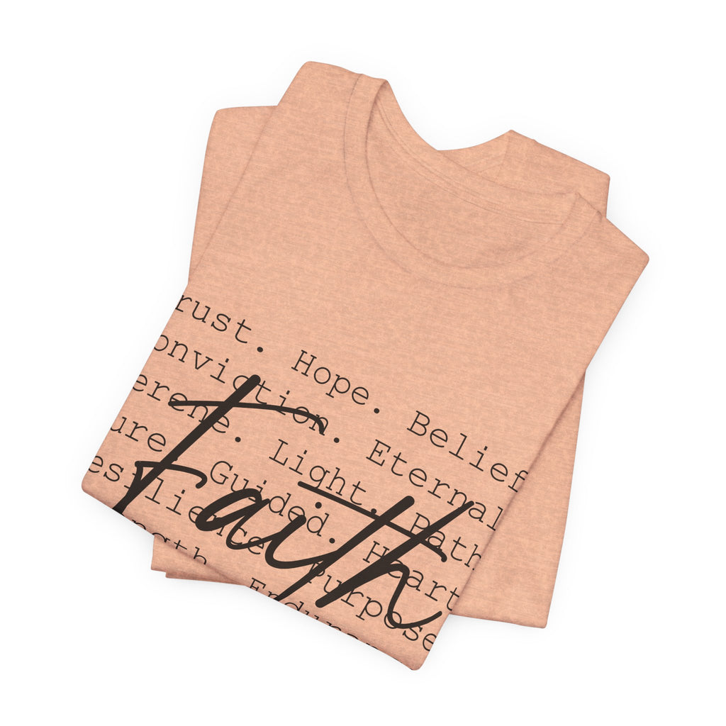 Faith Script Tee — Inspirational Christian Word Cloud T-Shirt