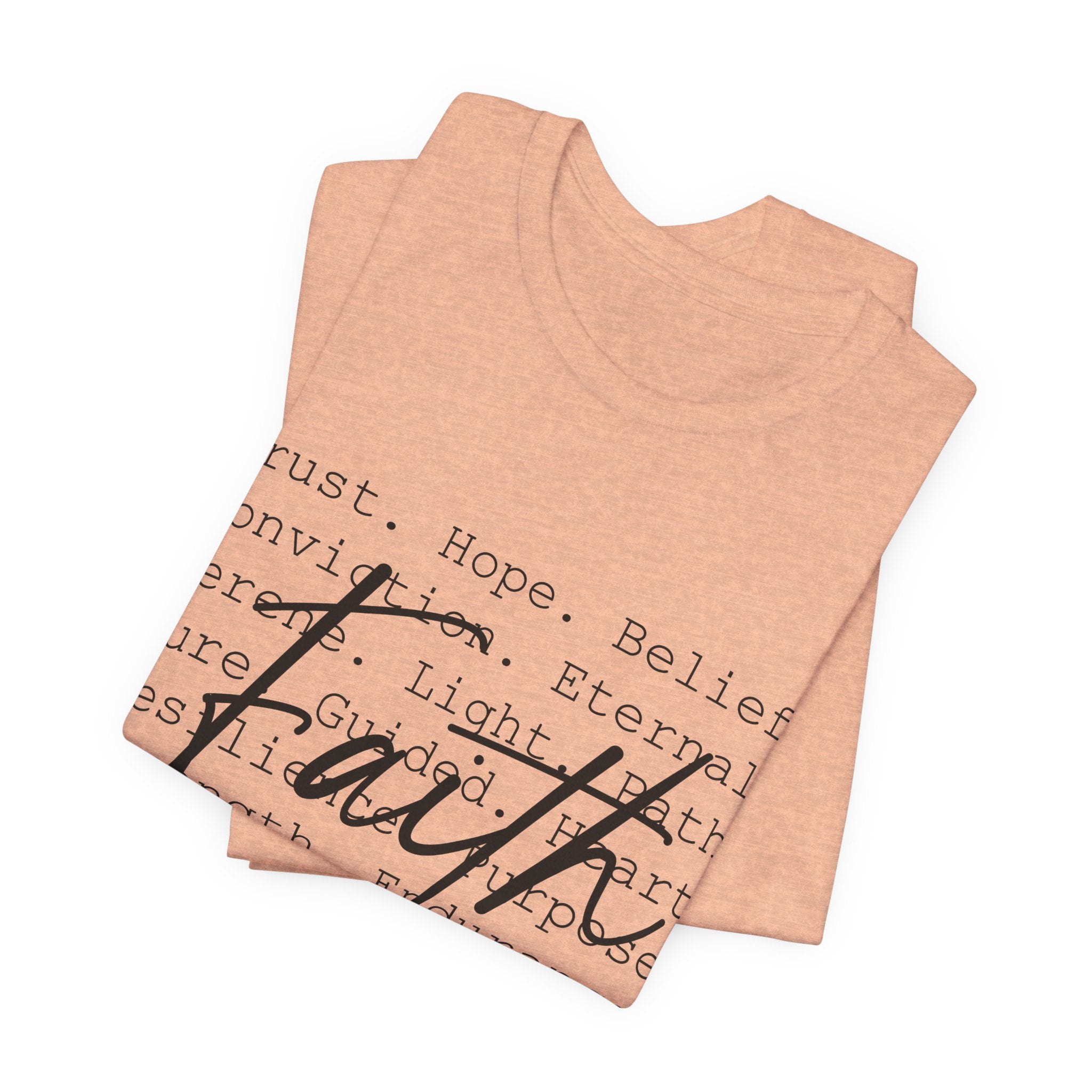 Faith Script Tee — Inspirational Christian Word Cloud T-Shirt