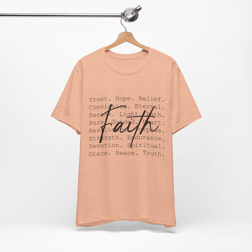 Faith Script Tee — Inspirational Christian Word Cloud T-Shirt
