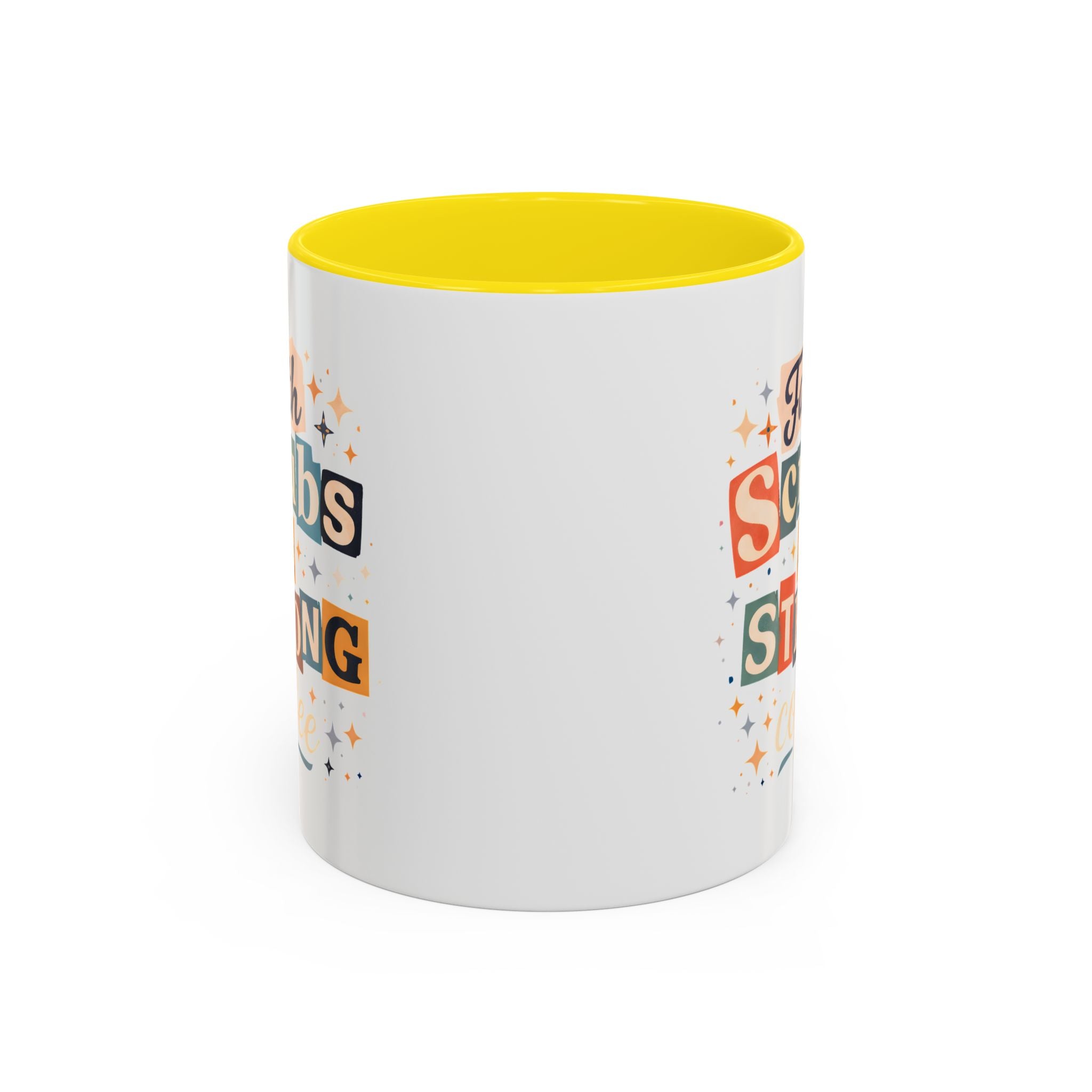 Faith Scrubs & Strong Coffee Accent Mug — Nurse/Healthcare Worker Gift (11oz, 15oz)