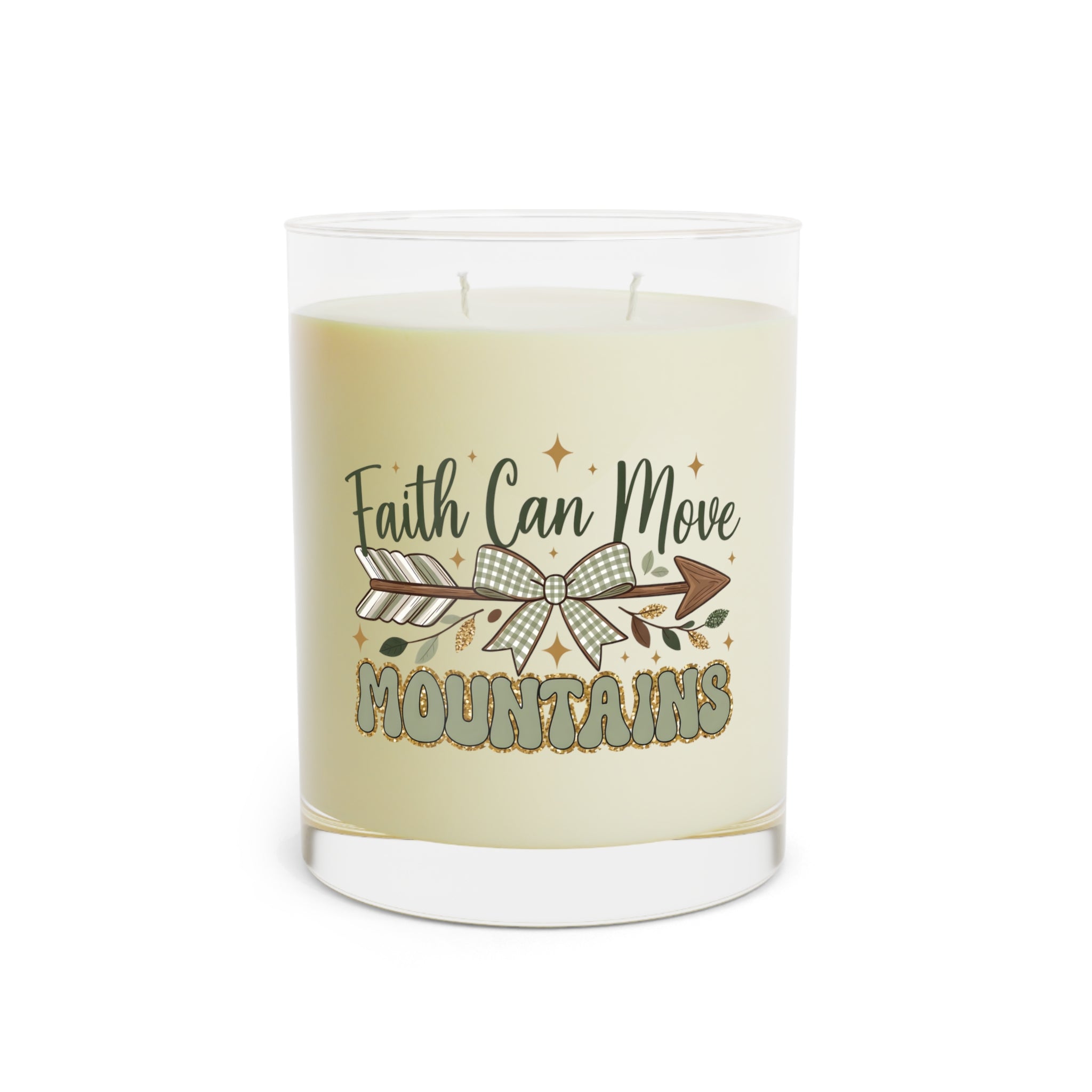 Faith Can Move Mountains Scented Candle — 11oz Inspirational Glass Candle