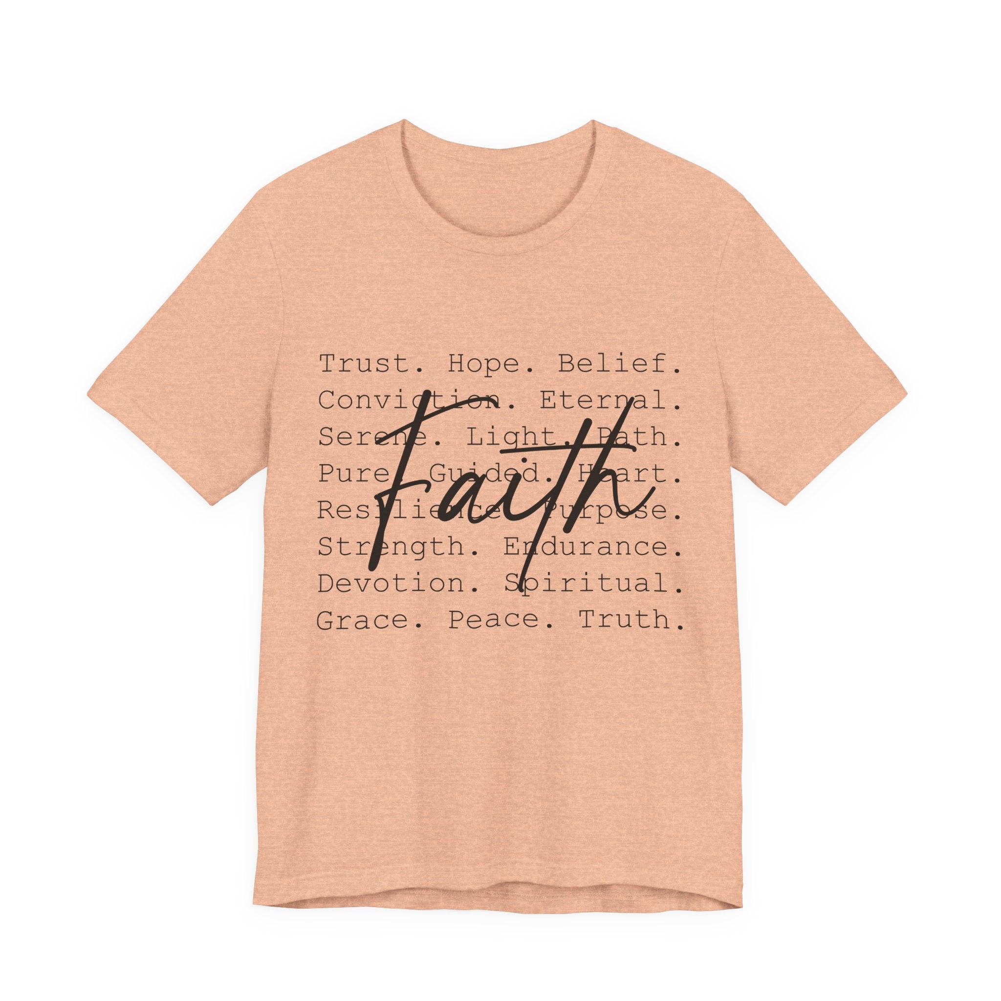 Faith Script Tee — Inspirational Christian Word Cloud T-Shirt