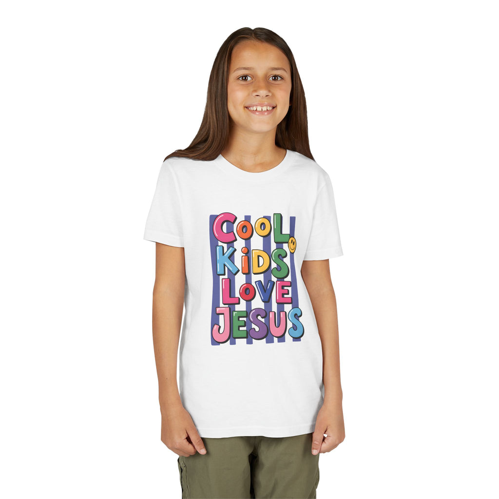 Youth Tee — "Cool Kids Love Jesus" Colorful Christian Kids Shirt