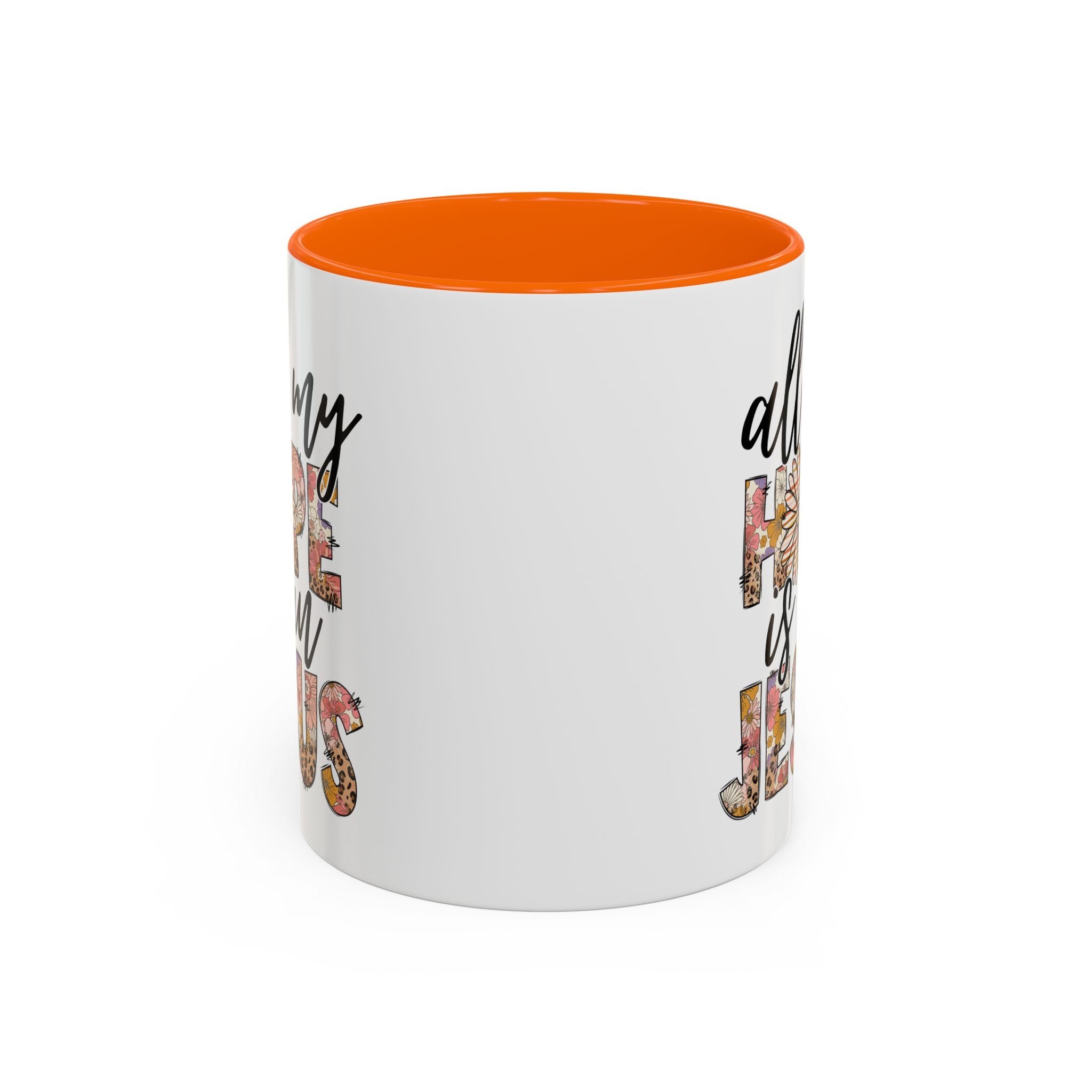 Coffee Mug — "All My Hope is in Jesus" Floral Accent Mug