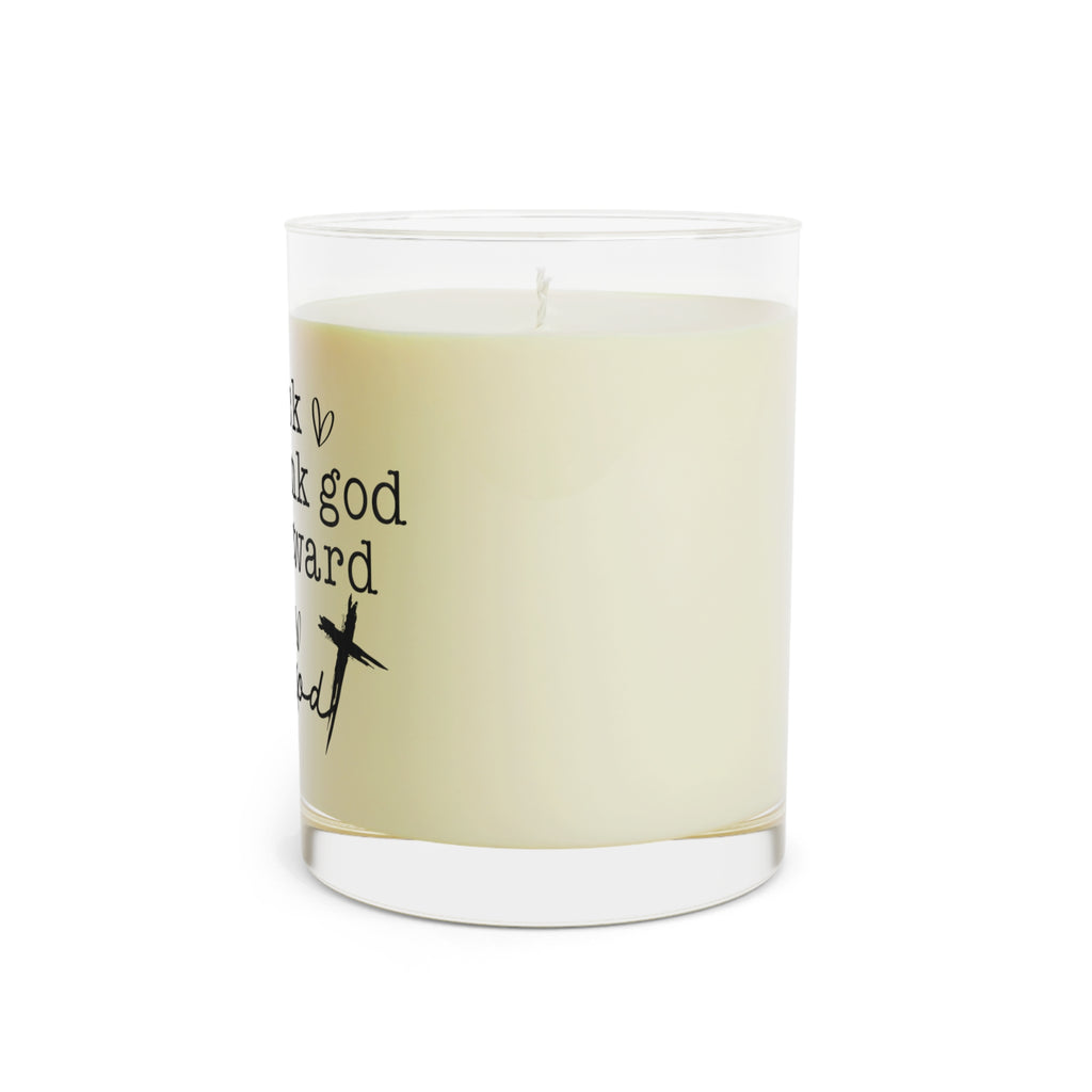 Faith-Inspired Scented Candle, 11oz Glass — "Look Back and Thank God, Look Forward and Trust God"