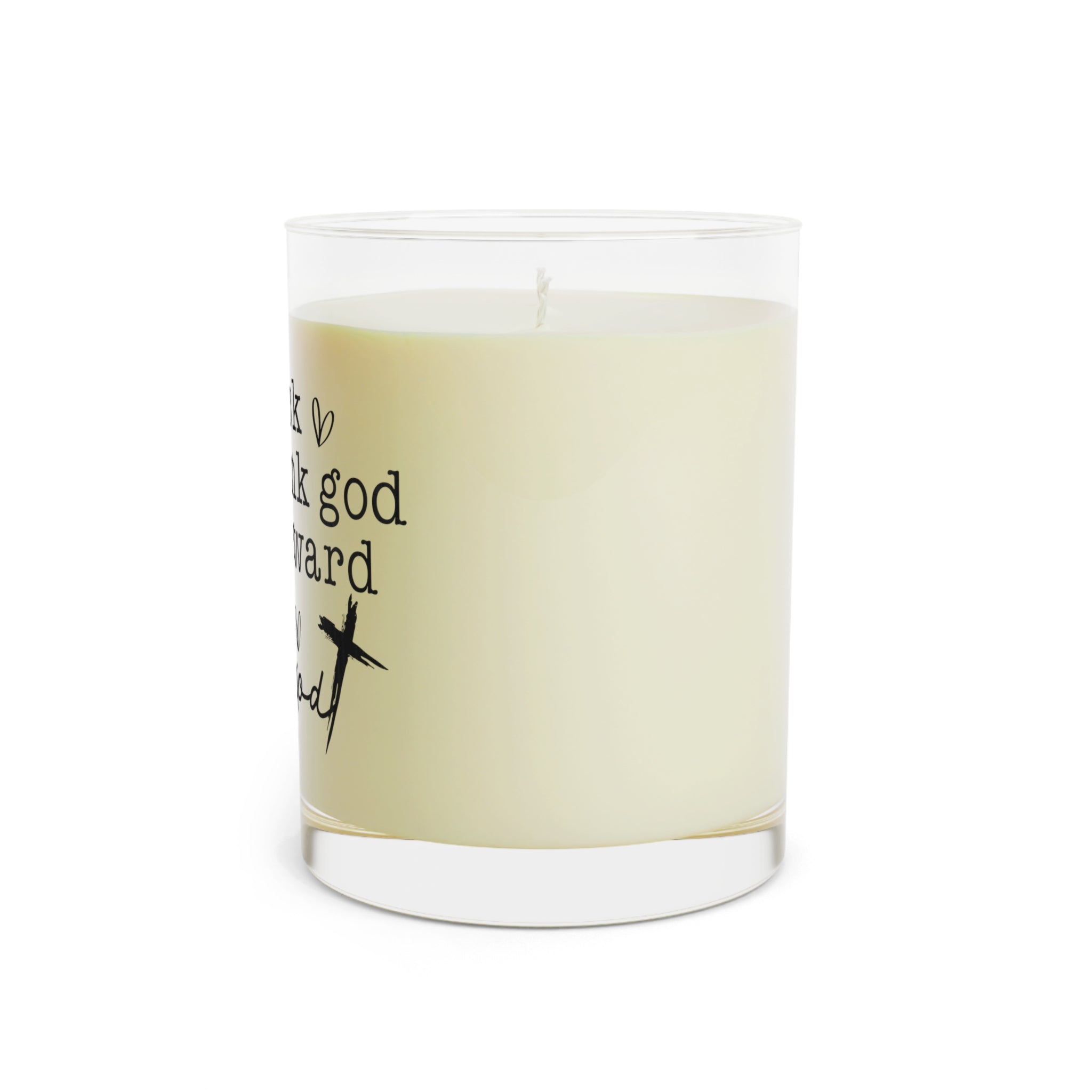 Faith-Inspired Scented Candle, 11oz Glass — "Look Back and Thank God, Look Forward and Trust God"