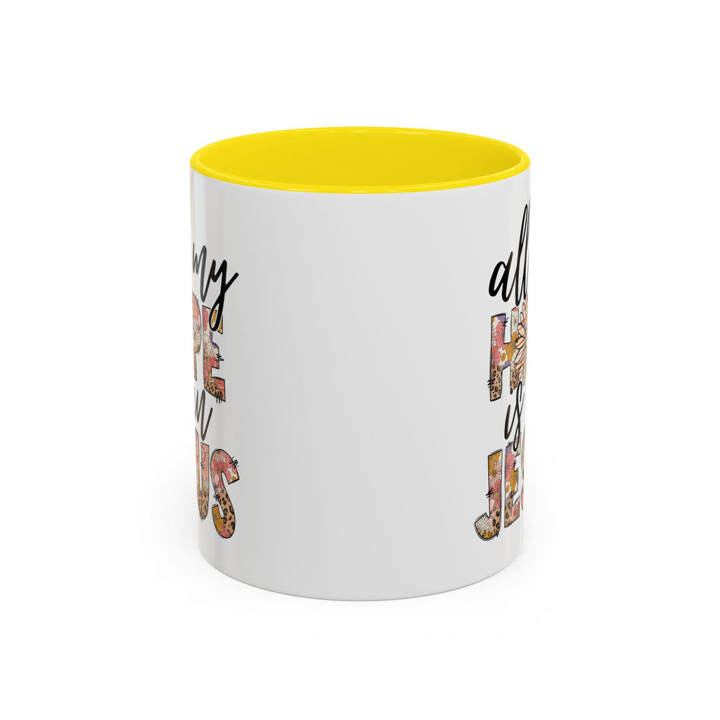 Coffee Mug — "All My Hope is in Jesus" Floral Accent Mug