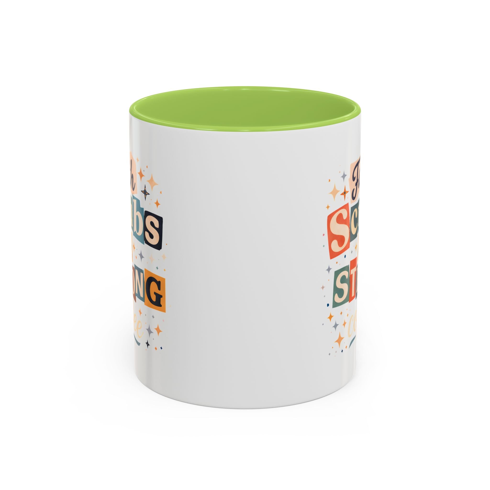 Faith Scrubs & Strong Coffee Accent Mug — Nurse/Healthcare Worker Gift (11oz, 15oz)