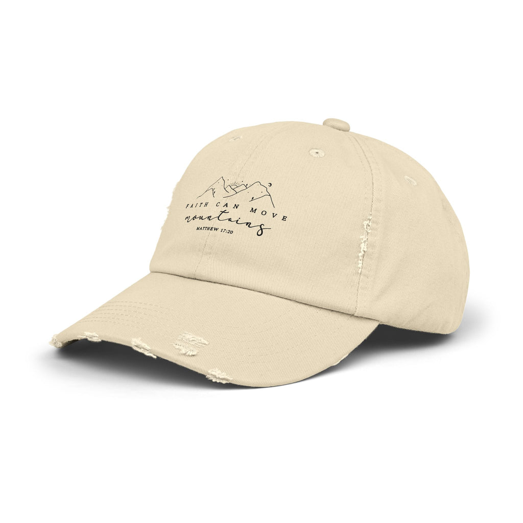Faith Can Move Mountains cap | distressed mountain outline, Matthew 17:20