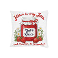 Jesus Is My Jam Decorative Pillow — 'God's Grace' Inspirational Throw Pillow