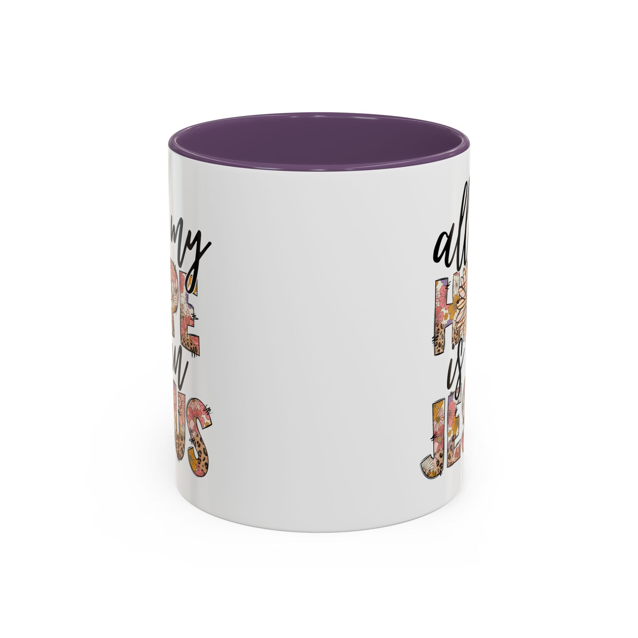 Coffee Mug — "All My Hope is in Jesus" Floral Accent Mug