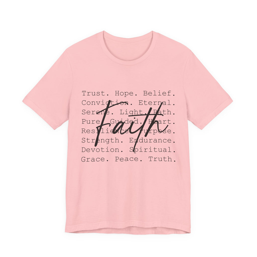 Faith Script Tee — Inspirational Christian Word Cloud T-Shirt