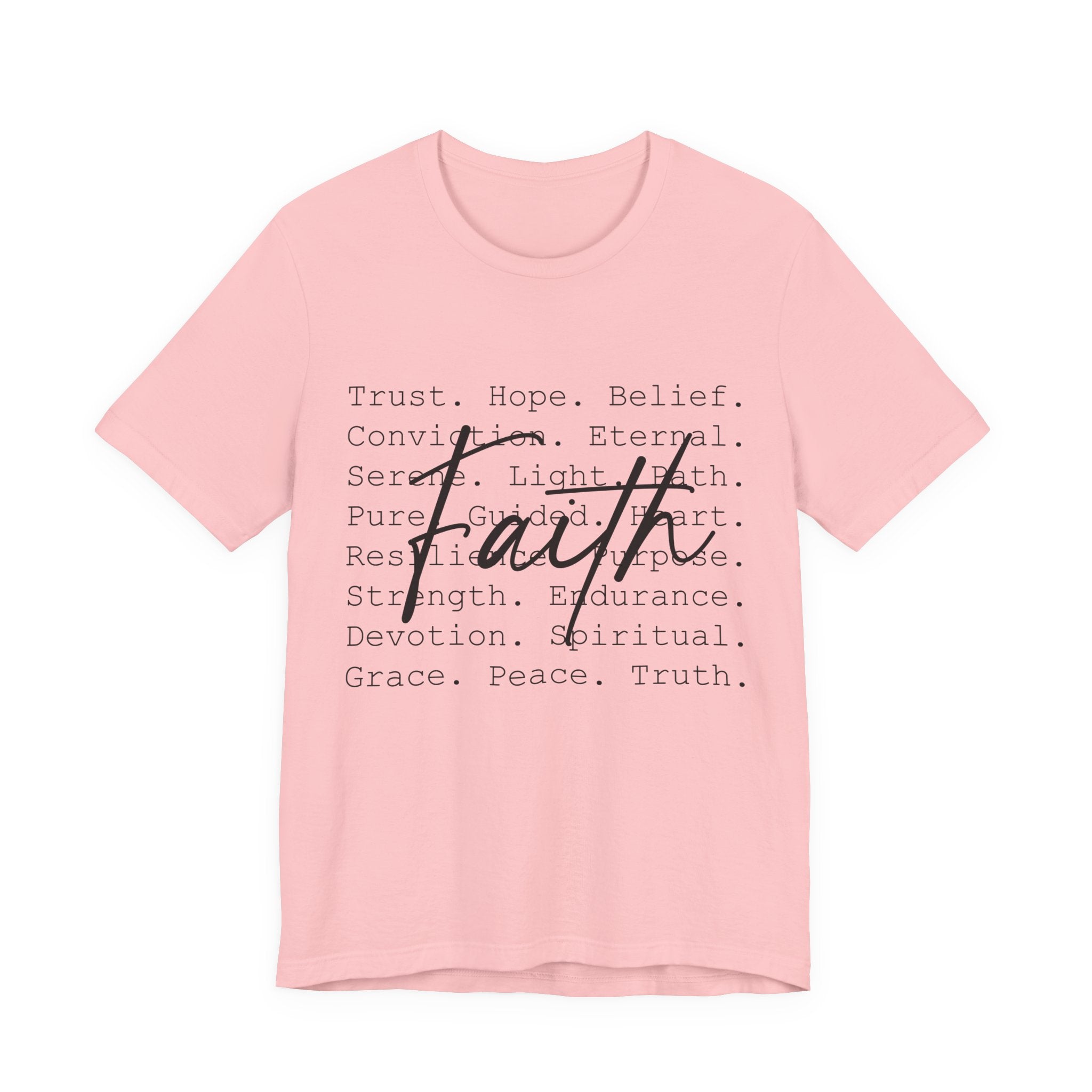 Faith Script Tee — Inspirational Christian Word Cloud T-Shirt
