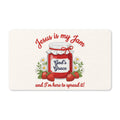 Christian Doormat — "Jesus Is My Jam" Welcome Mat with "God's Grace" Jam Jar Design