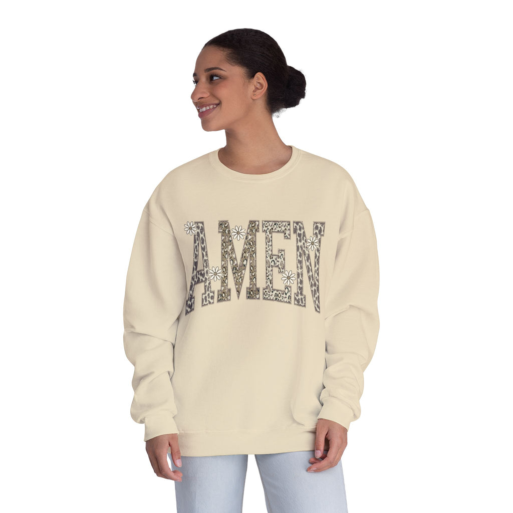 AMEN Crewneck Sweatshirt — Floral Camo Graphic Pullover