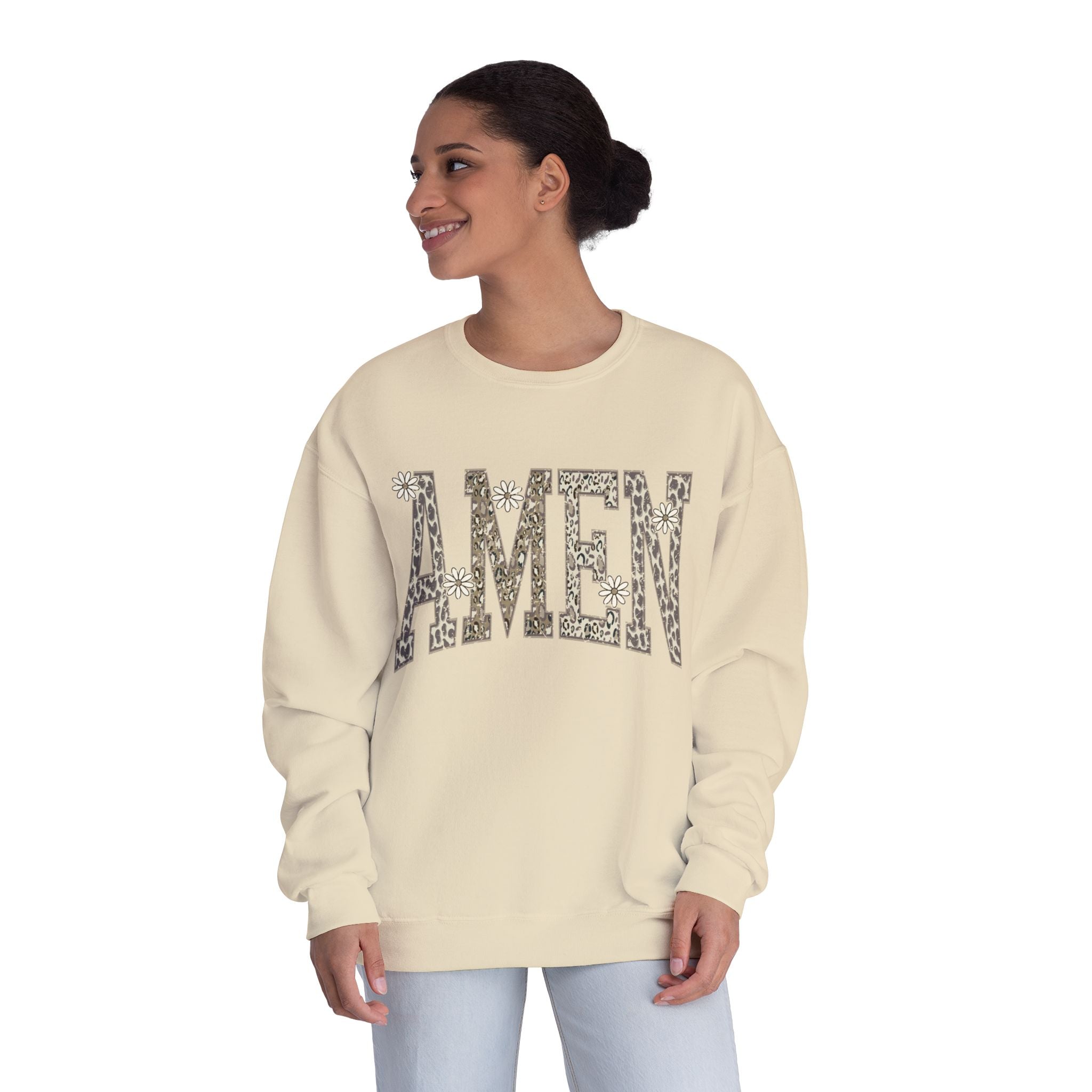 AMEN Crewneck Sweatshirt — Floral Camo Graphic Pullover
