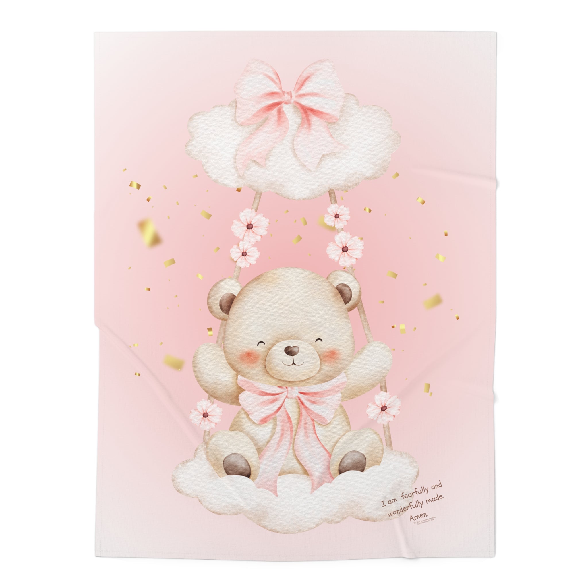 Baby Swaddle Blanket - Pink Teddy Cloud Newborn Swaddle for Baby Girl | Soft Infant Receiving Blanket, Shower Gift