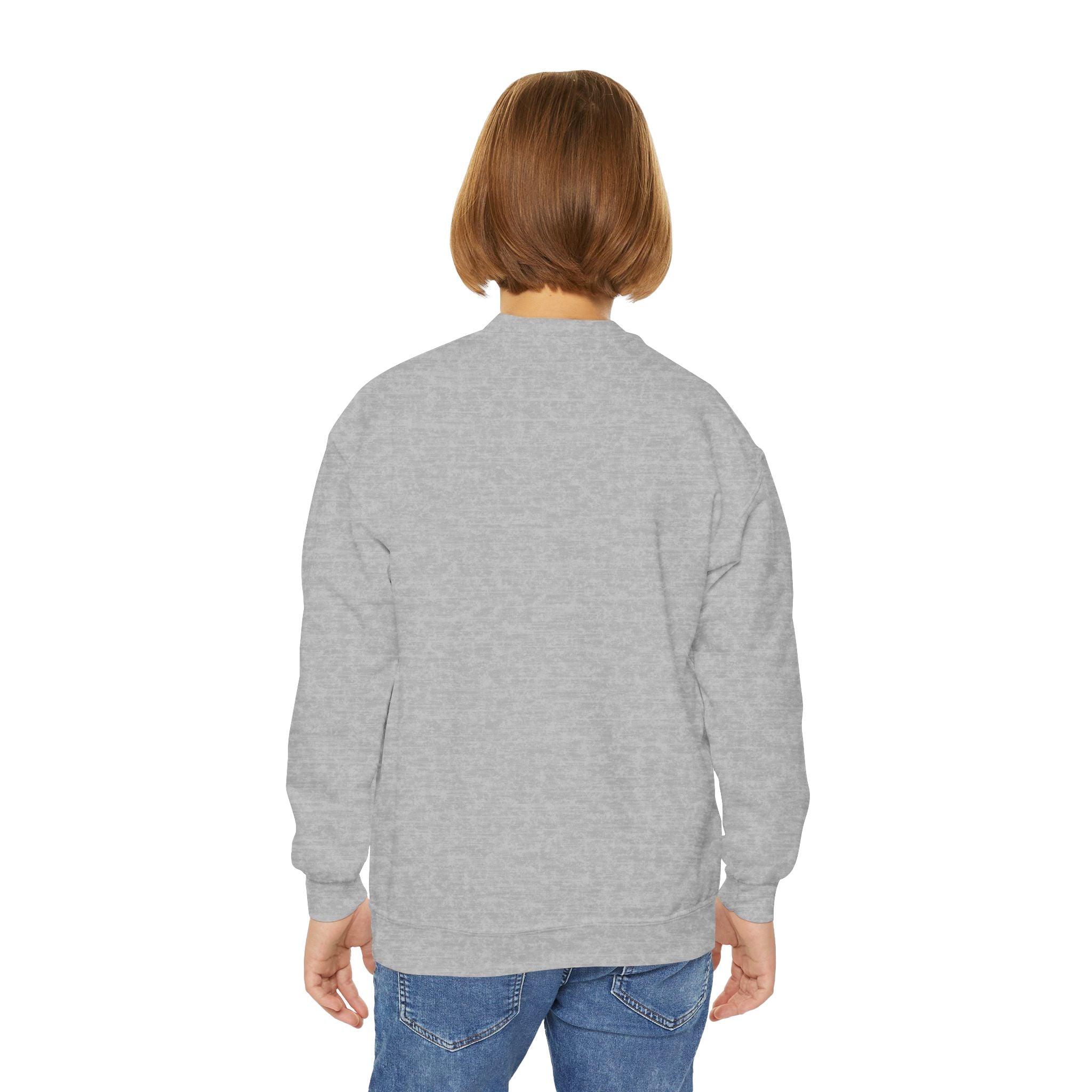Youth Crewneck Sweatshirt — "Cool Kids Love Jesus" Colorful Christian Graphic