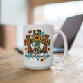 Faith Hope Love Mug — Leopard Cross & Sunflower 15oz Ceramic Coffee Cup