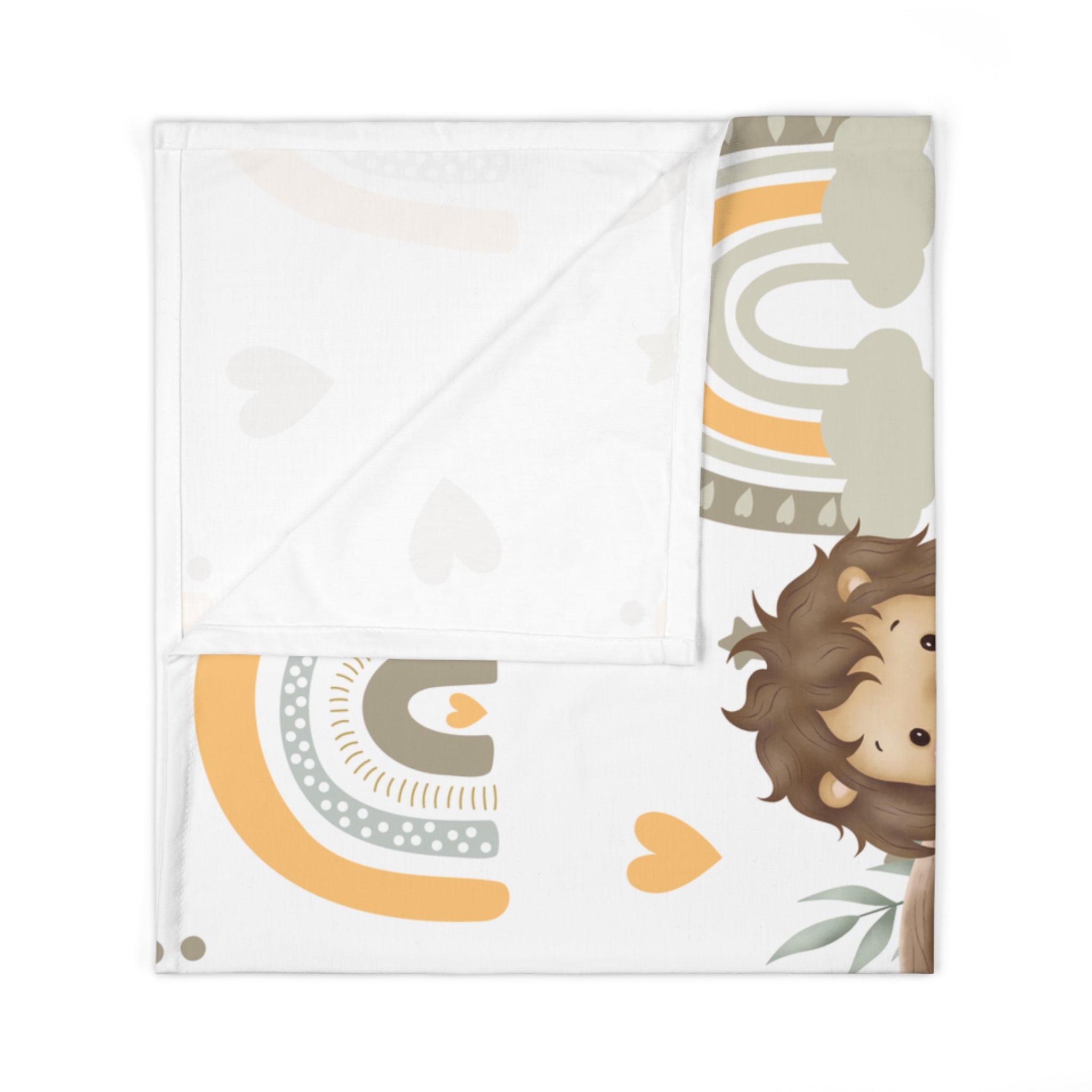 Baby Swaddle Blanket — Woodland Animals Prayer Swaddle ("May the Angels watch me through the night")
