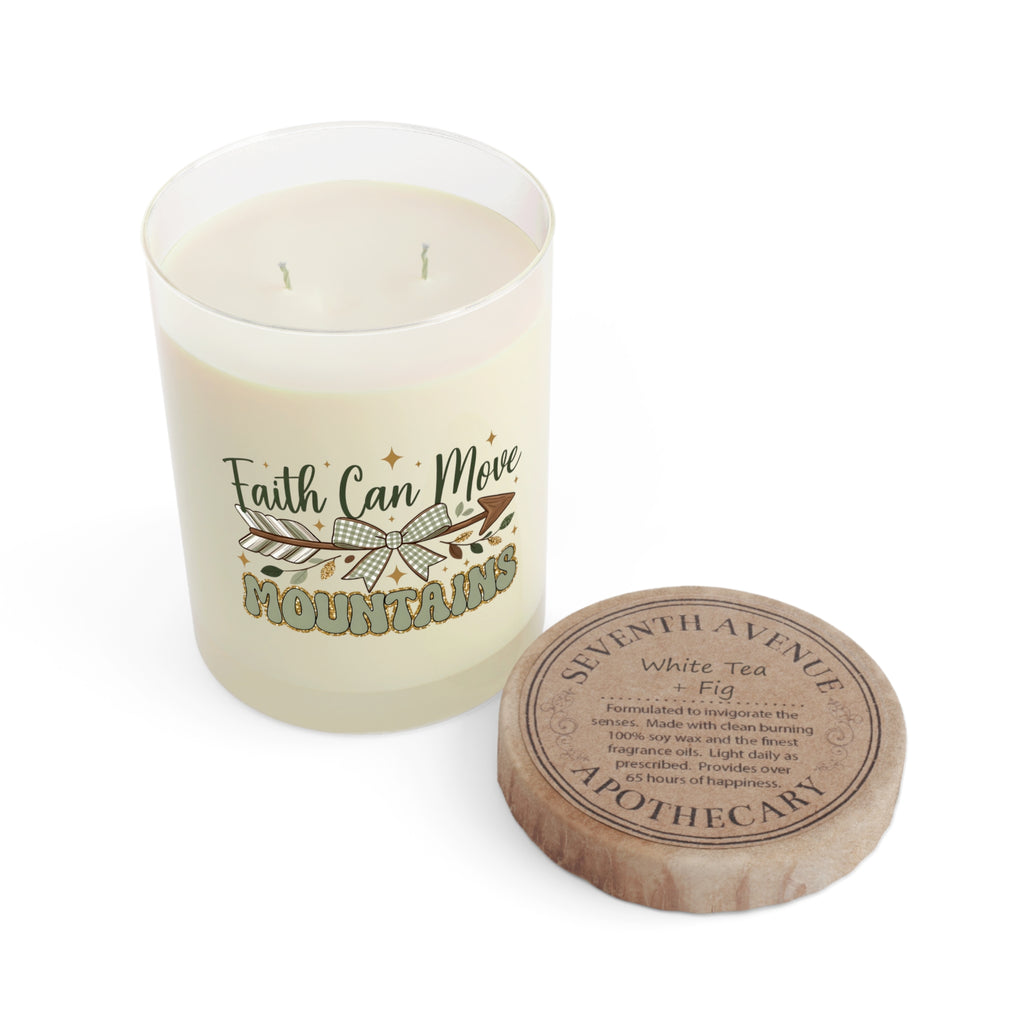 Faith Can Move Mountains Scented Candle — 11oz Inspirational Glass Candle