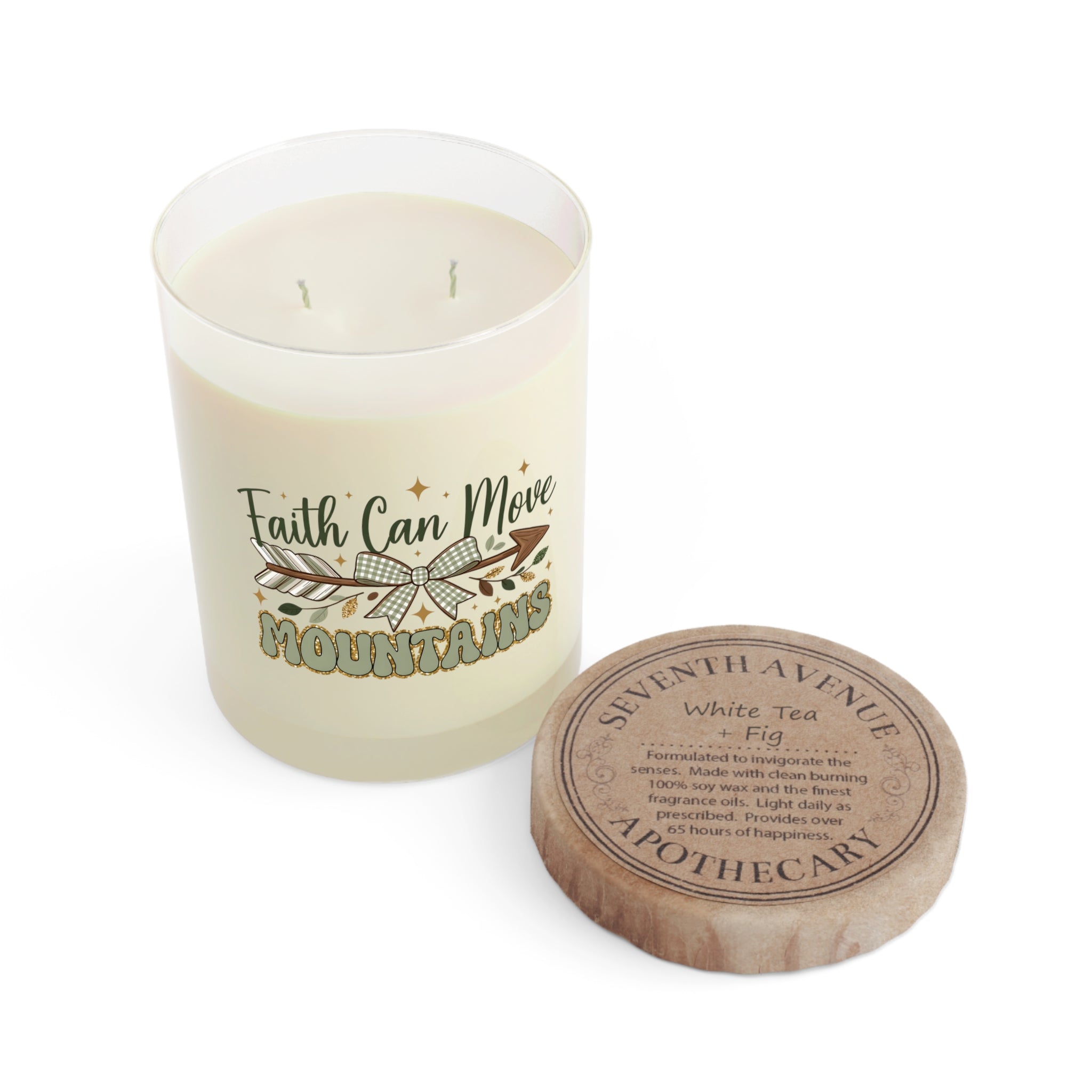 Faith Can Move Mountains Scented Candle — 11oz Inspirational Glass Candle