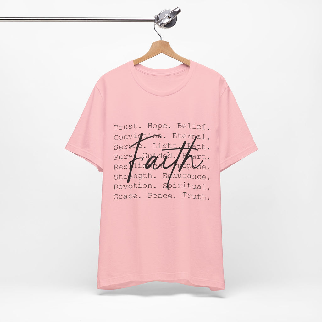 Faith Script Tee — Inspirational Christian Word Cloud T-Shirt