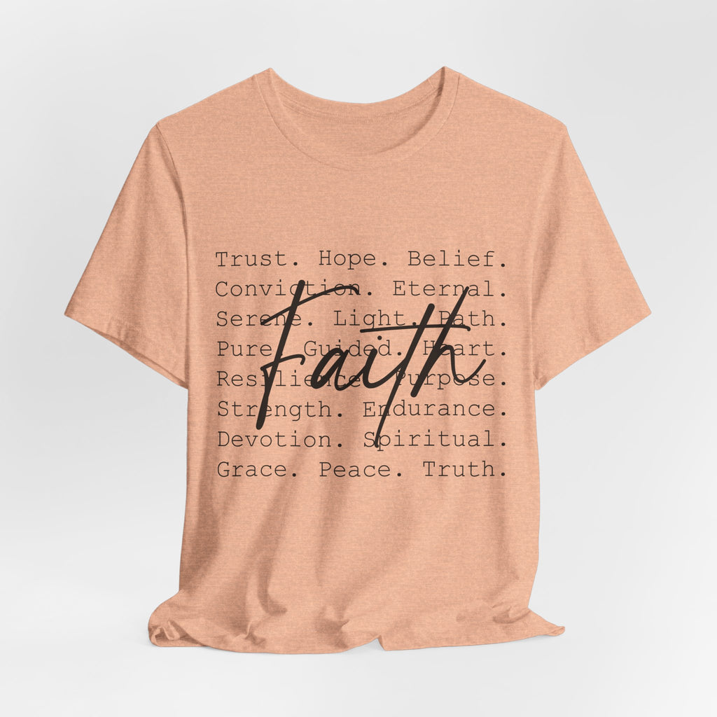 Faith Script Tee — Inspirational Christian Word Cloud T-Shirt