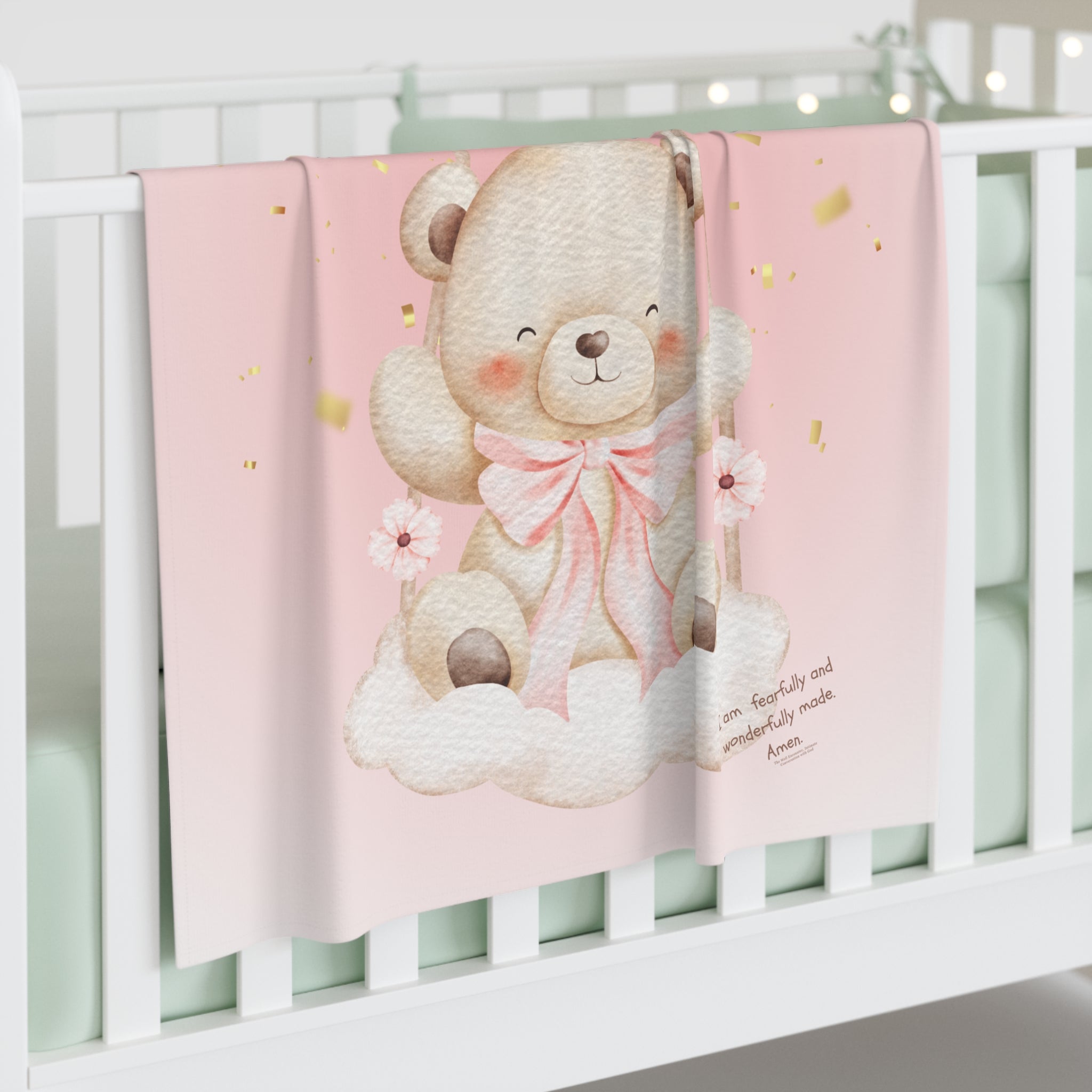 Baby Swaddle Blanket - Pink Teddy Cloud Newborn Swaddle for Baby Girl | Soft Infant Receiving Blanket, Shower Gift