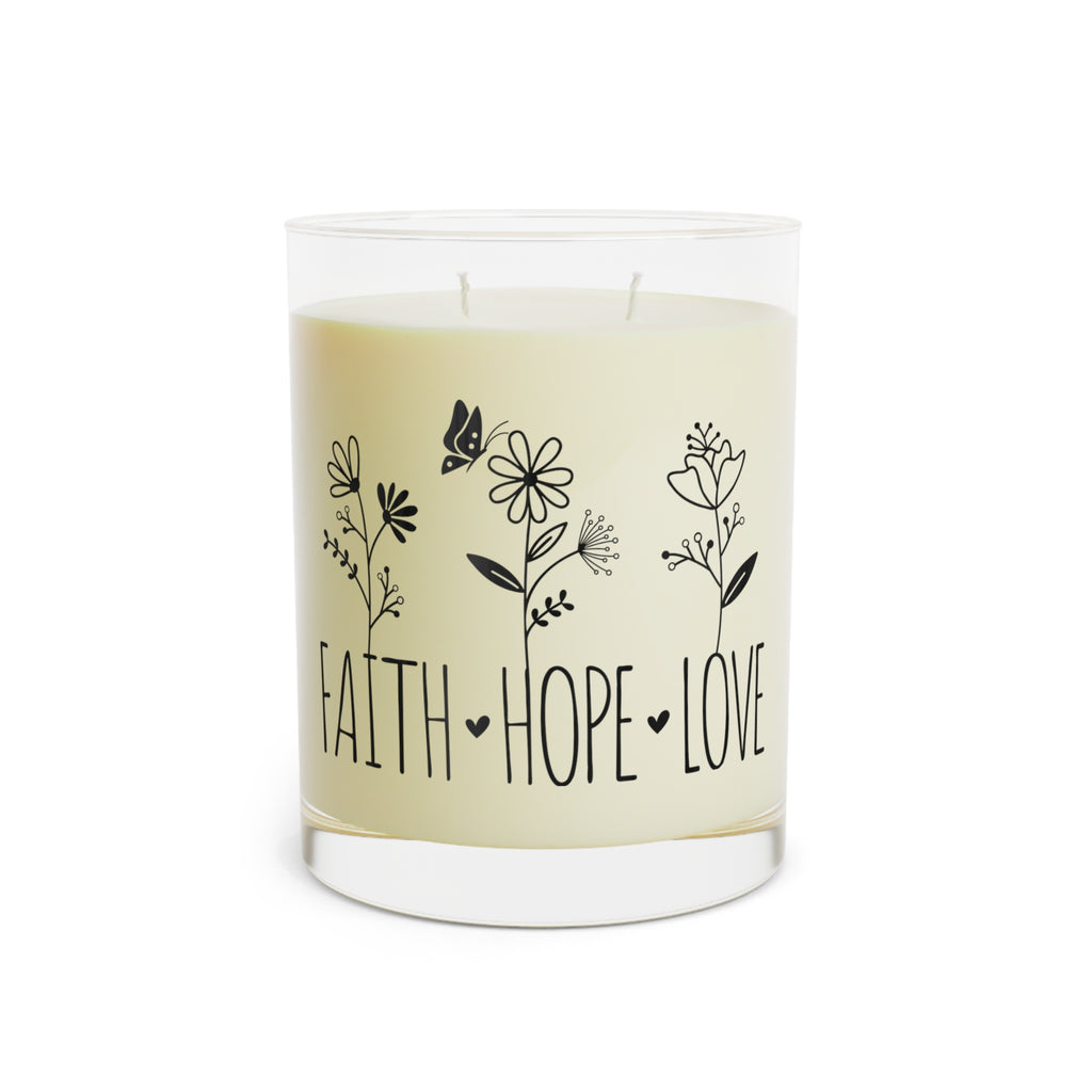 Faith • Hope • Love Floral Scented Candle — 11oz Glass