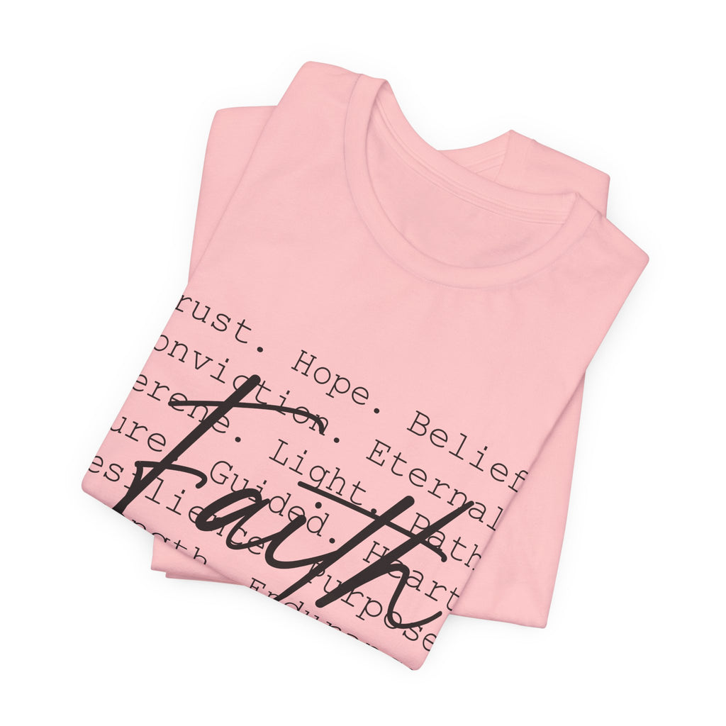 Faith Script Tee — Inspirational Christian Word Cloud T-Shirt