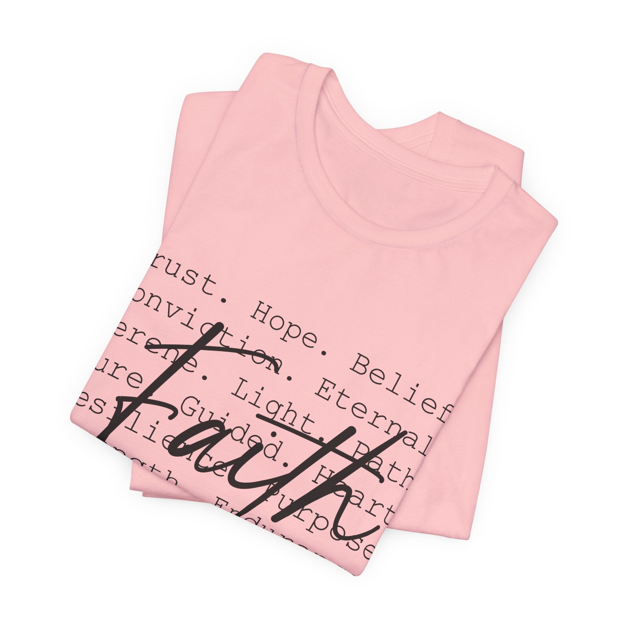 Faith Script Tee — Inspirational Christian Word Cloud T-Shirt