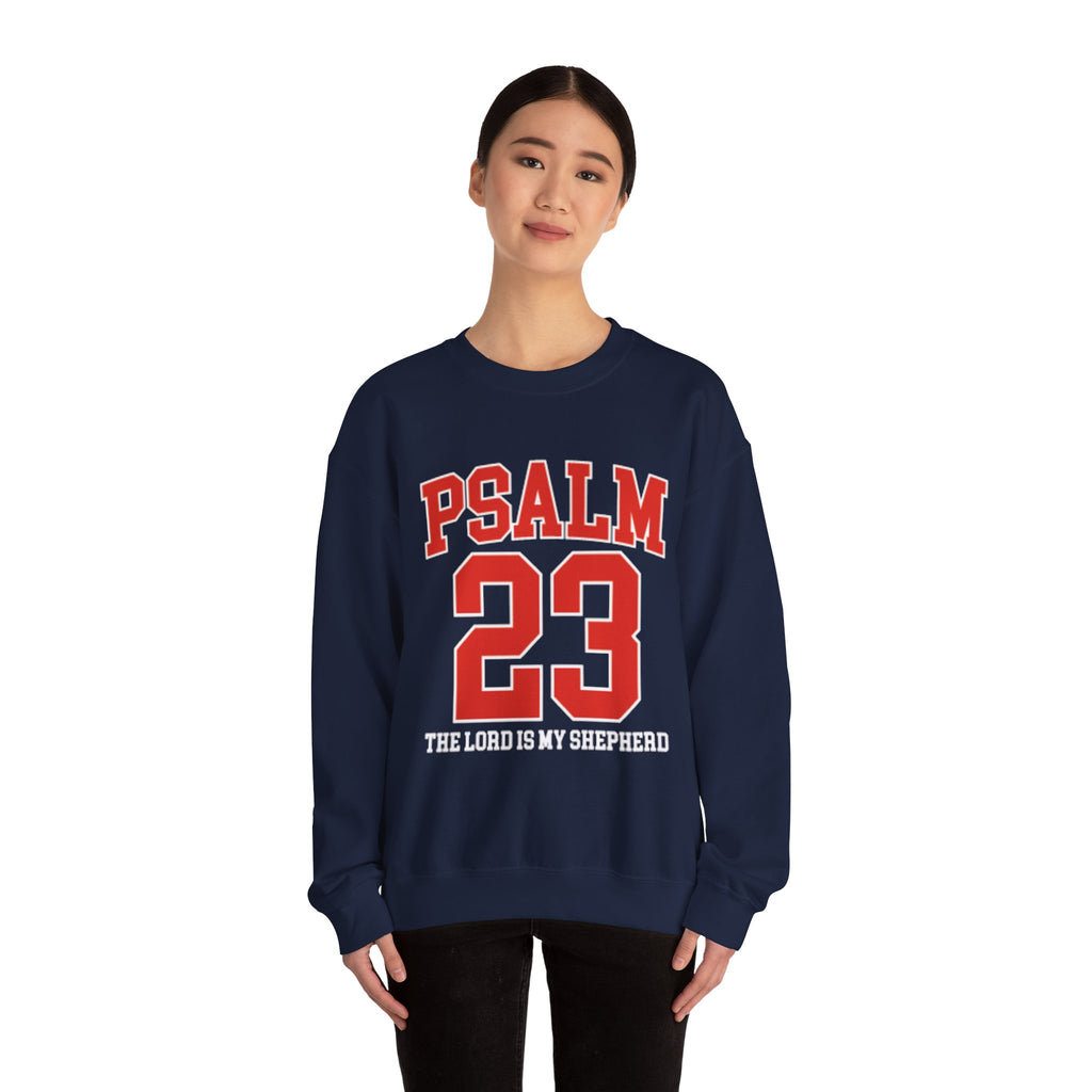 Psalm 23 Crewneck Sweatshirt — "The Lord Is My Shepherd" Christian Pullover