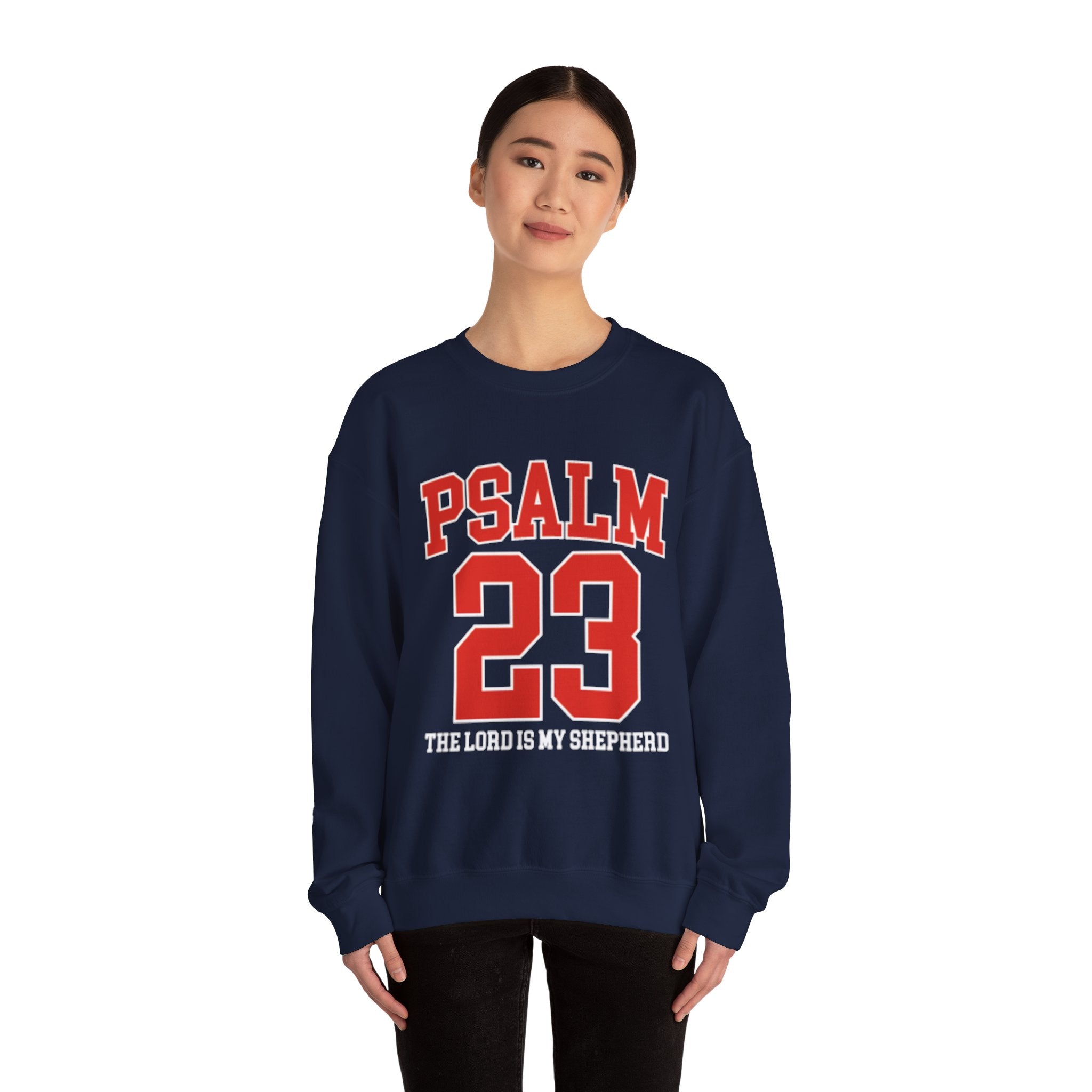 Psalm 23 Crewneck Sweatshirt — "The Lord Is My Shepherd" Christian Pullover
