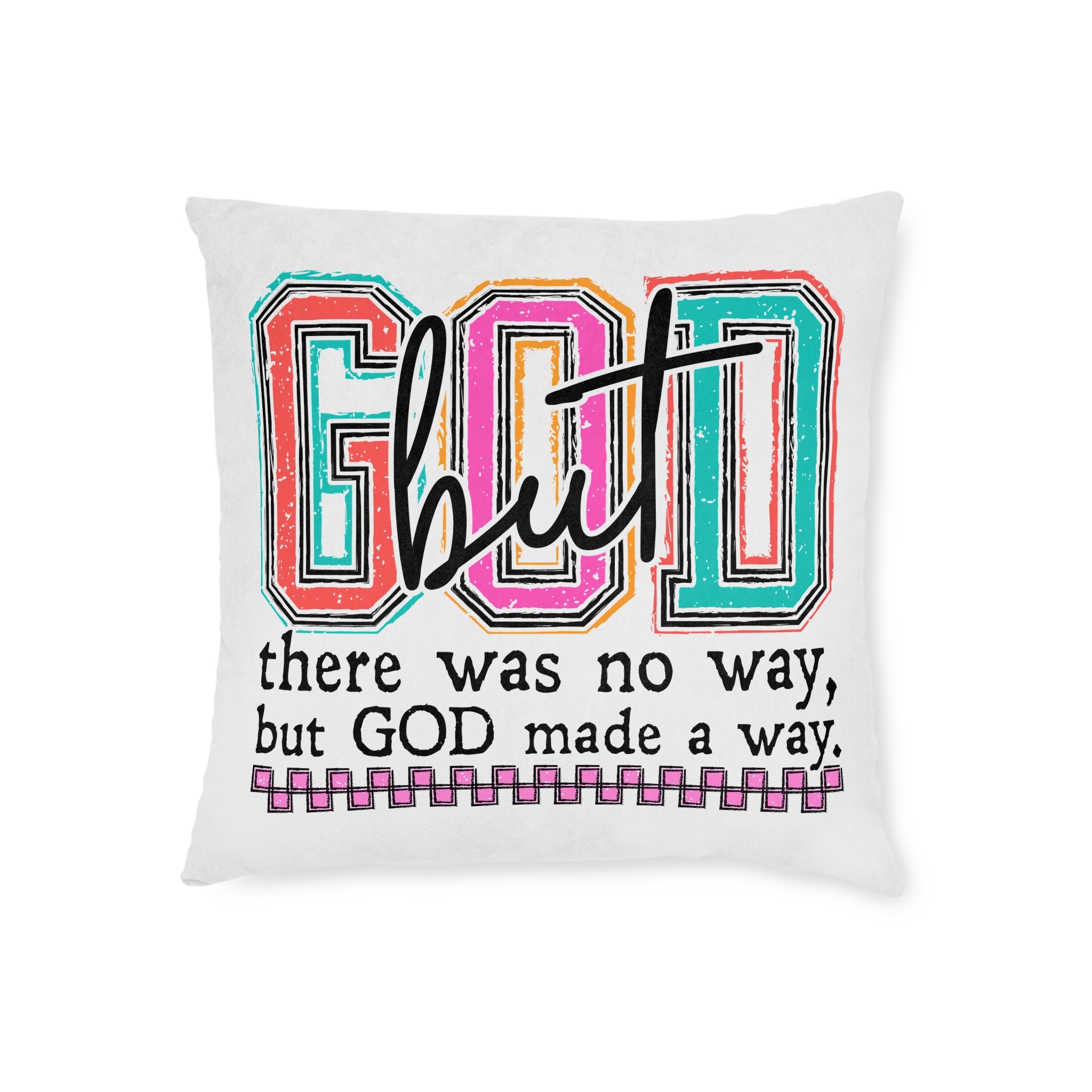 Inspirational God Made A Way Square Pillow — Christian Faith Decorative Throw Pillow