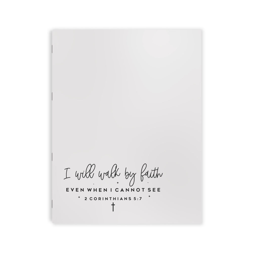 Faith Writer's Book — "I Will Walk by Faith" Inspirational Christian Coloring Book (2 Corinthians 5:7)