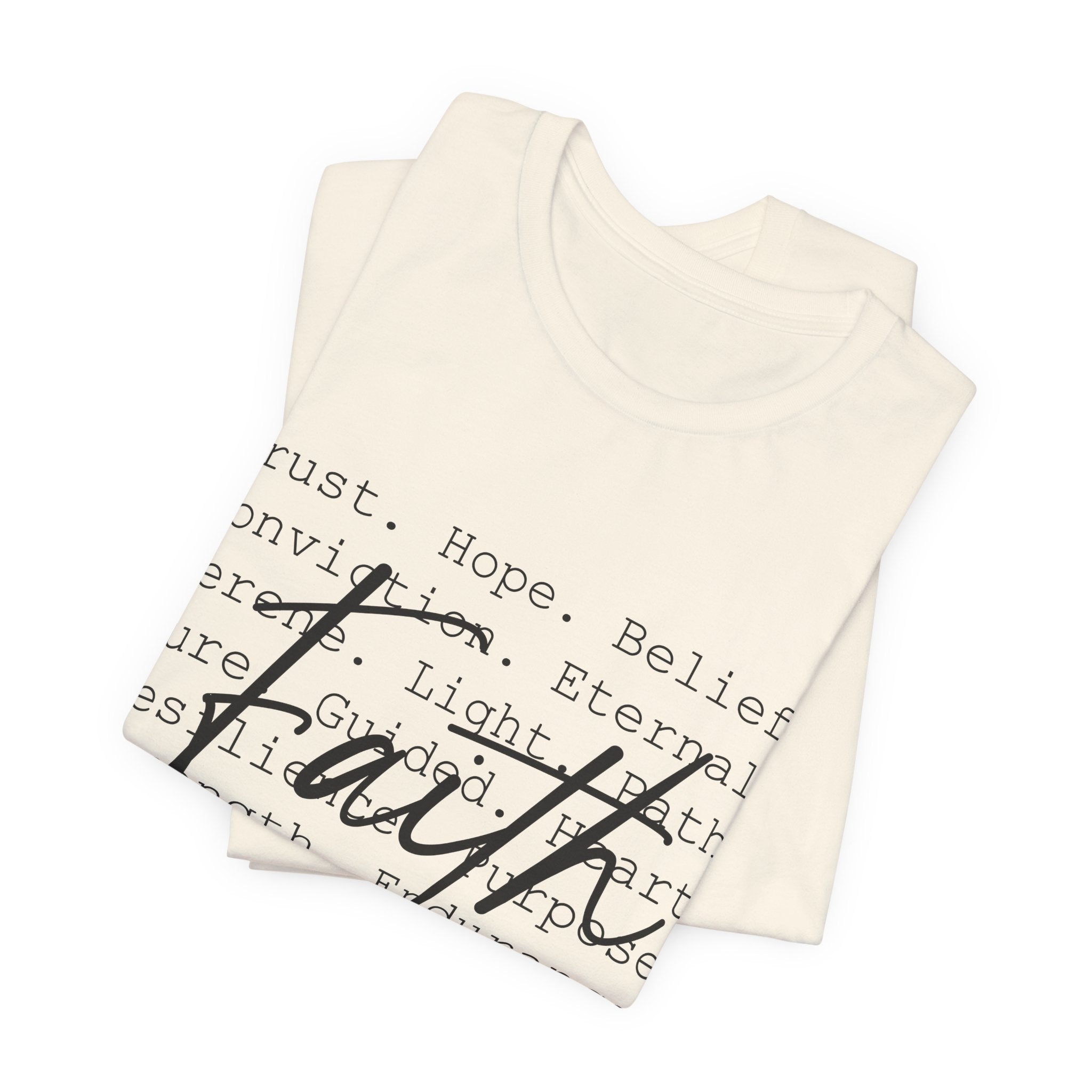 Faith Script Tee — Inspirational Christian Word Cloud T-Shirt