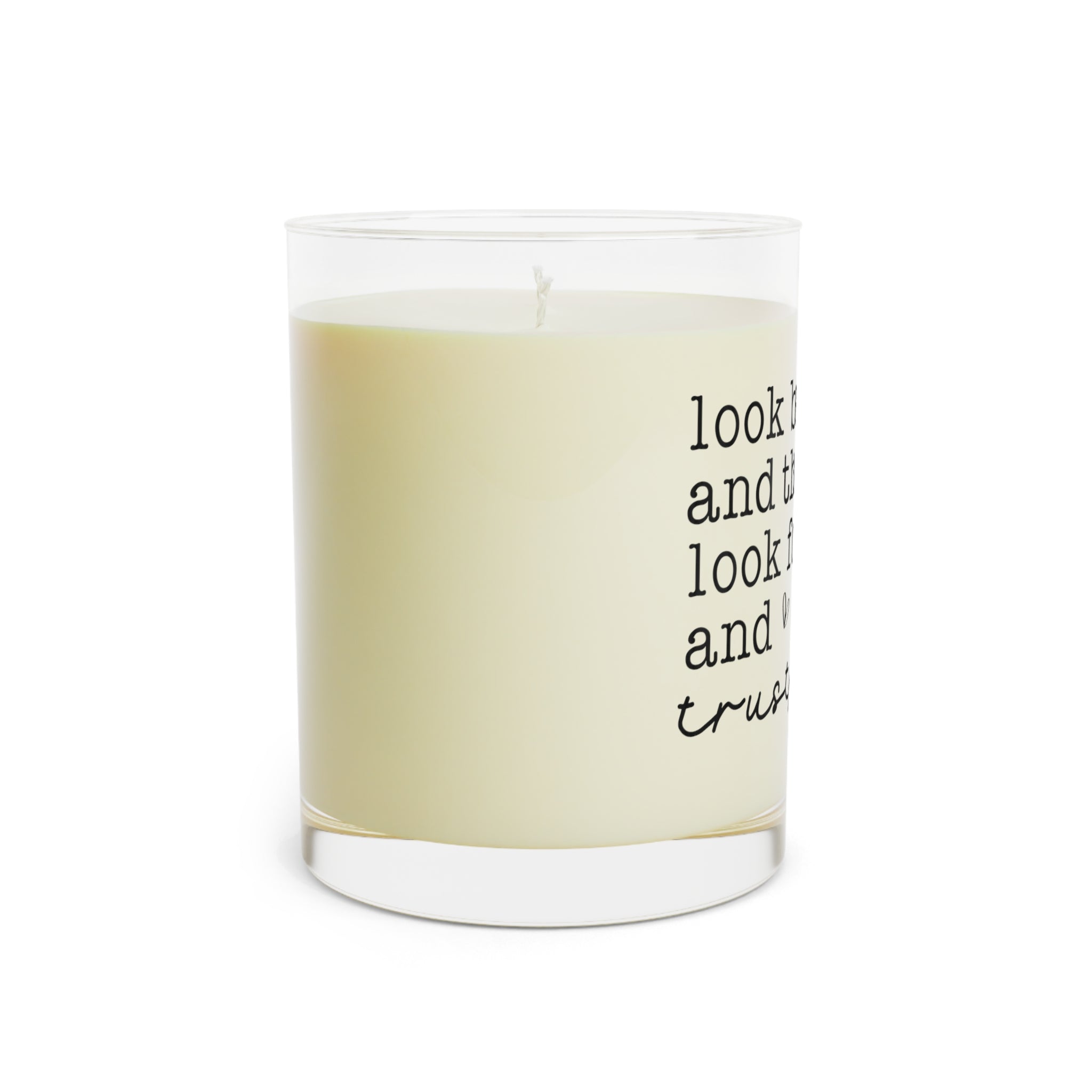 Faith-Inspired Scented Candle, 11oz Glass — "Look Back and Thank God, Look Forward and Trust God"